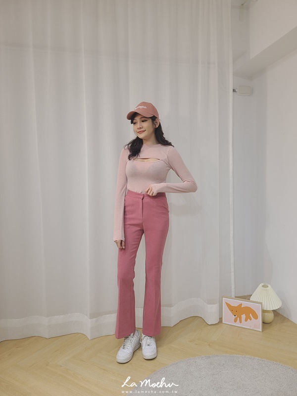 超顯瘦喇叭西裝褲